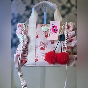 Betsey Johnson Cherry Print Bag with Cherry Accents NWT